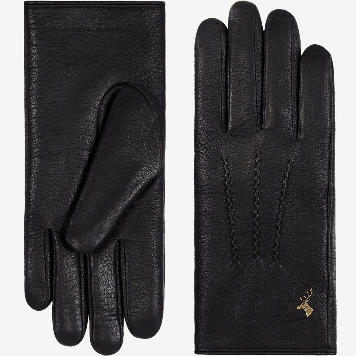 Alessandra (black) - Goatskin leather gloves with lambswool lining & touchscreen feature - Image 3
