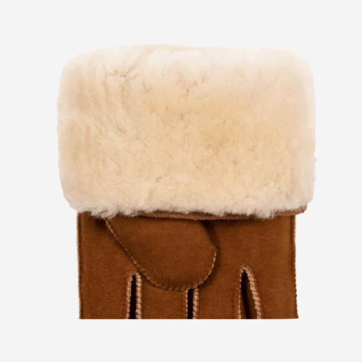 Clooney (camel) - Suede leather gloves with luxurious sheep fur lining - Image 4