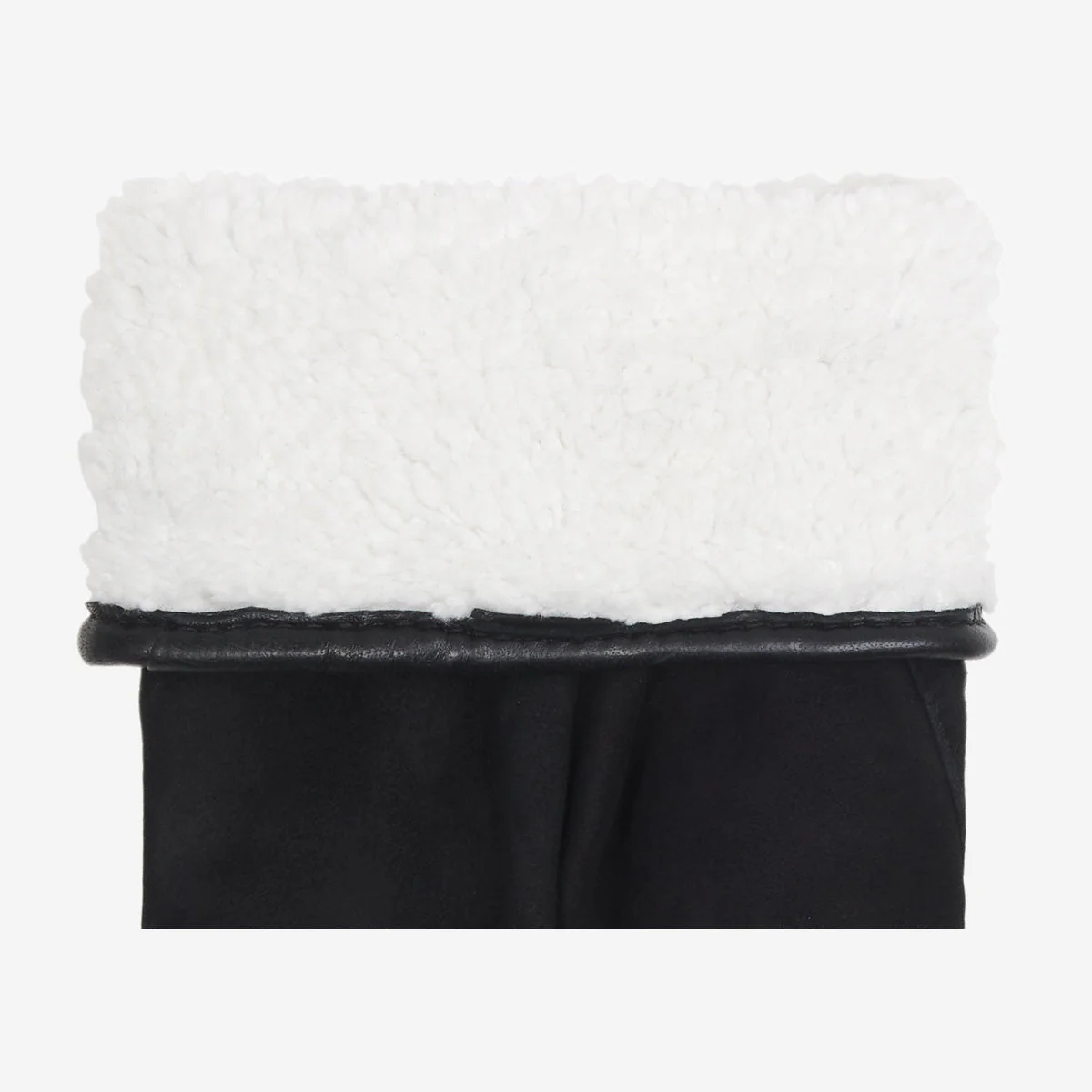 Elizabeth (black) - Suede leather gloves with warm faux fur lining - Image 4