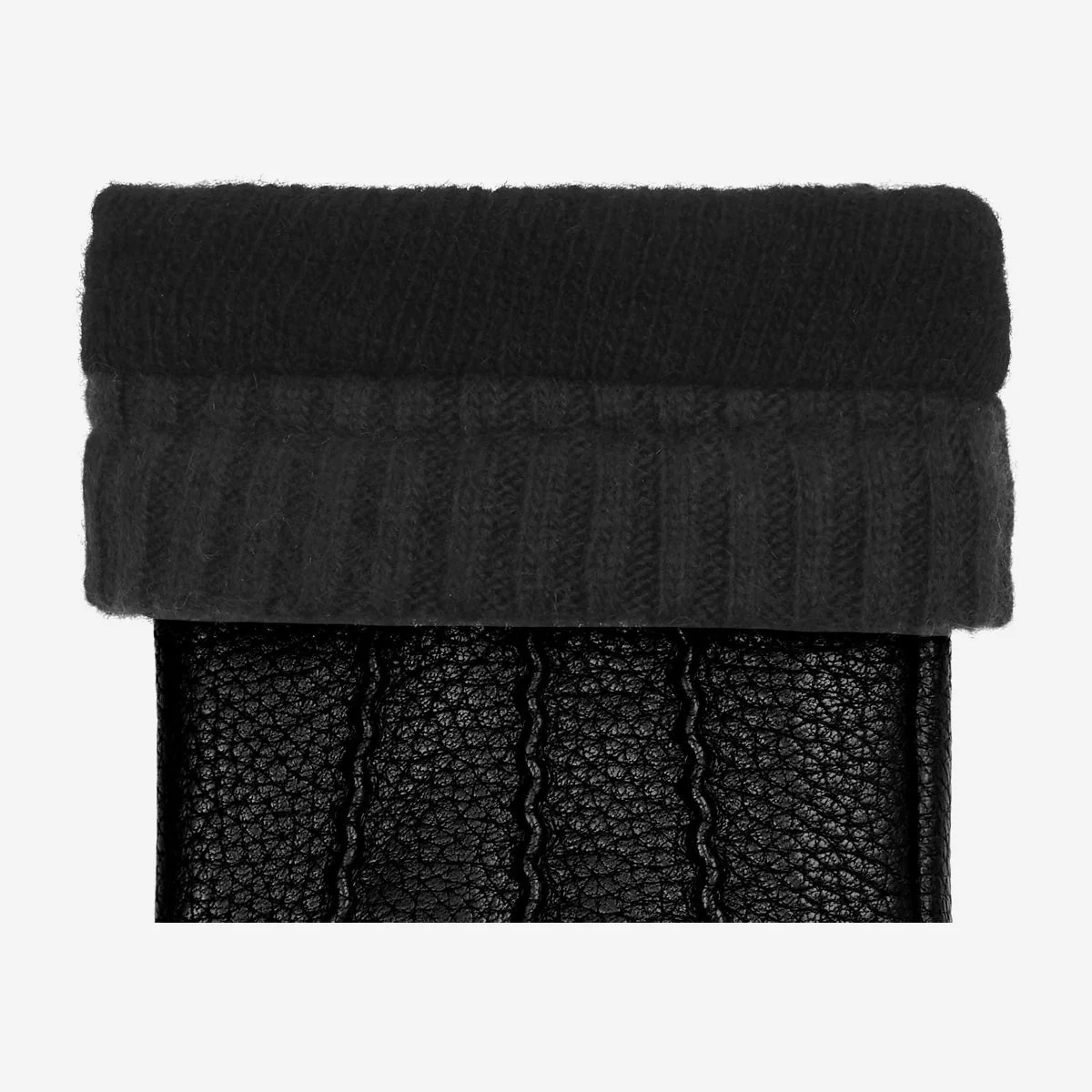 Emily (black) – Deerskin (American deerskin) leather gloves with warm wool lining - Image 4