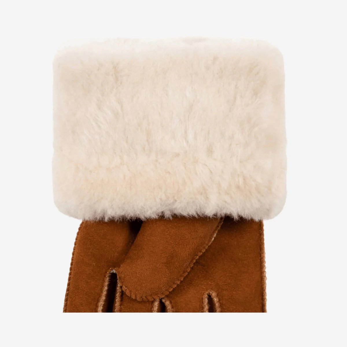 Giocante (camel) - Suede leather gloves with luxurious sheep fur lining - Image 4