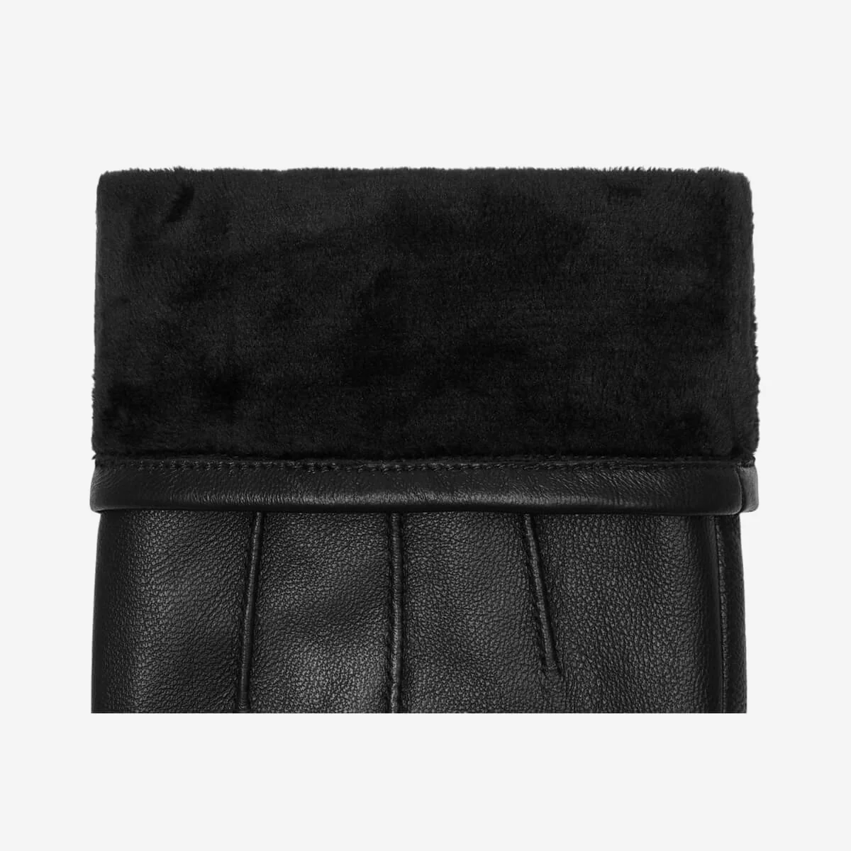 Jake (black) - Sheepskin gloves with warm fleece lining & touchscreen feature - Image 4