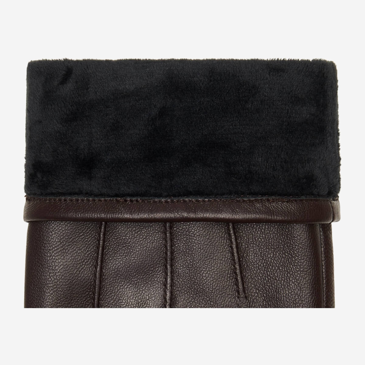 Jake (dark brown) - Sheepskin gloves with warm fleece lining & touchscreen feature - Image 4