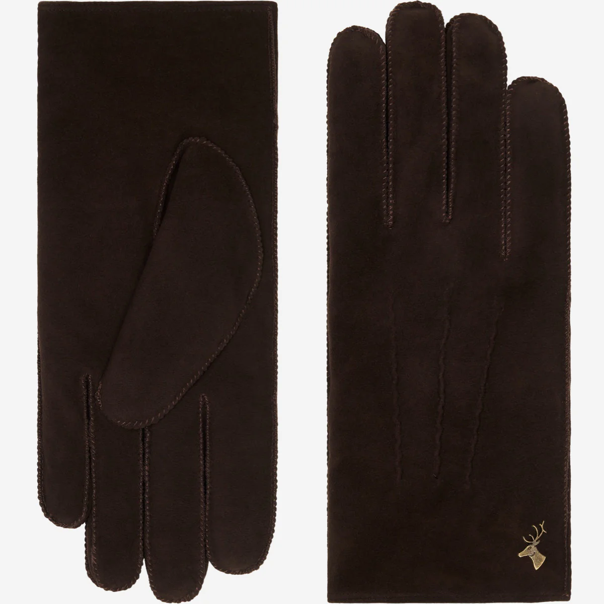 Josie (brown) - Suede goatskin leather gloves with luxurious sheep fur lining - Image 3