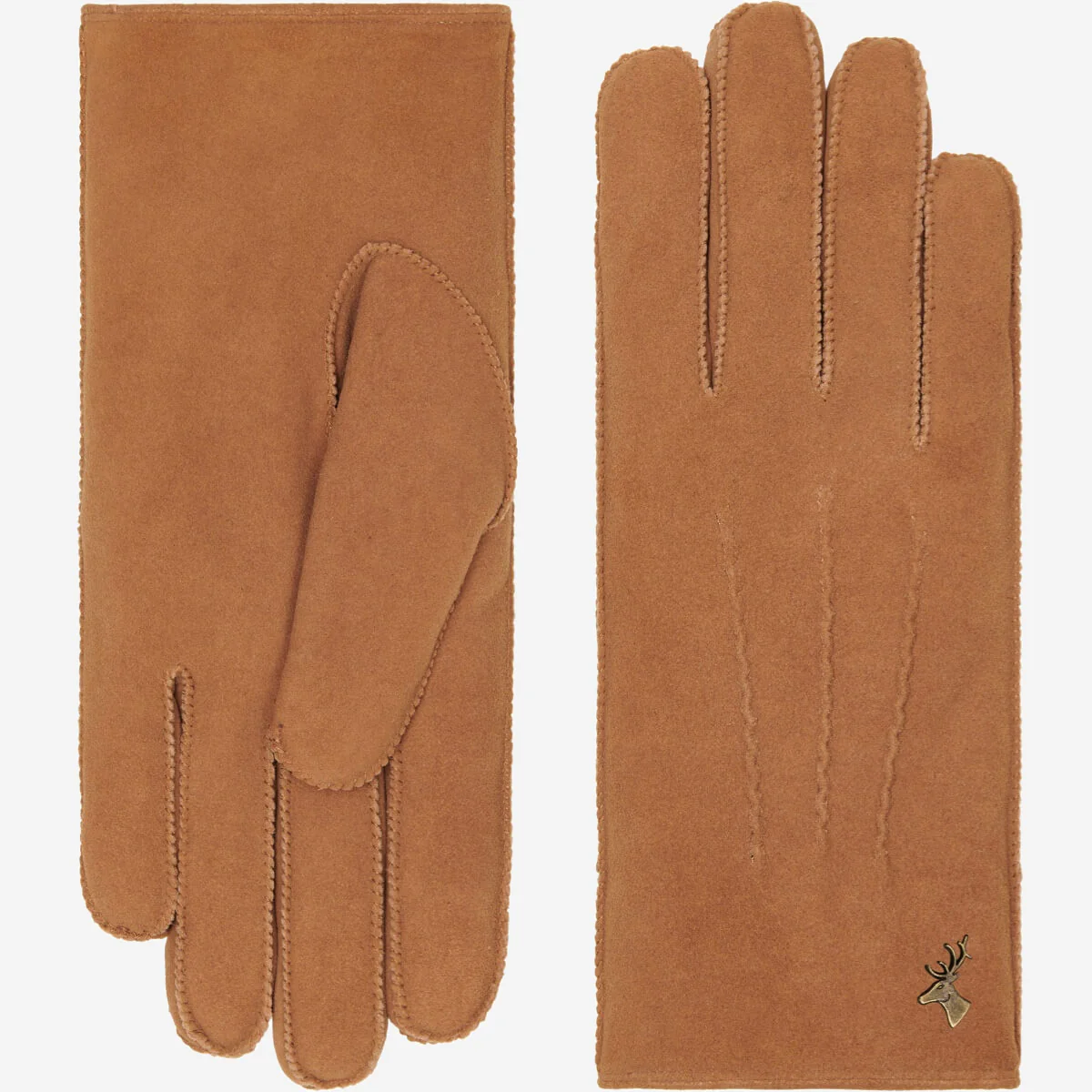 Josie (camel) - Suede goatskin leather gloves with luxurious sheep fur lining - Image 3