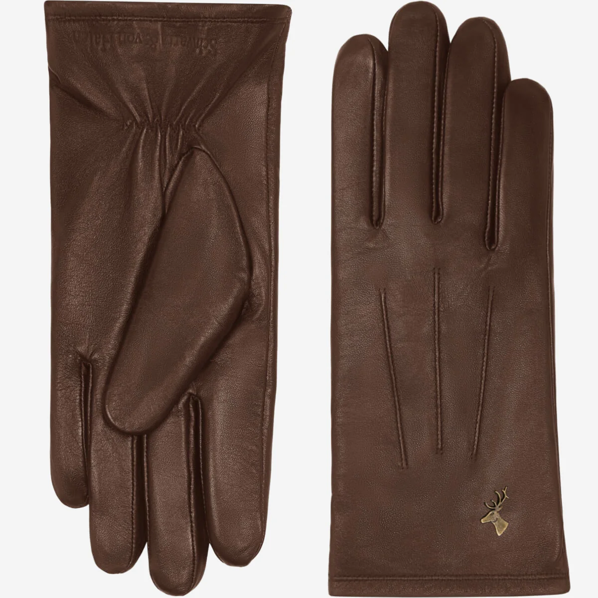 Lily (dark brown) - Sheepskin leather gloves with warm fleece lining & touchscreen feature - Image 3