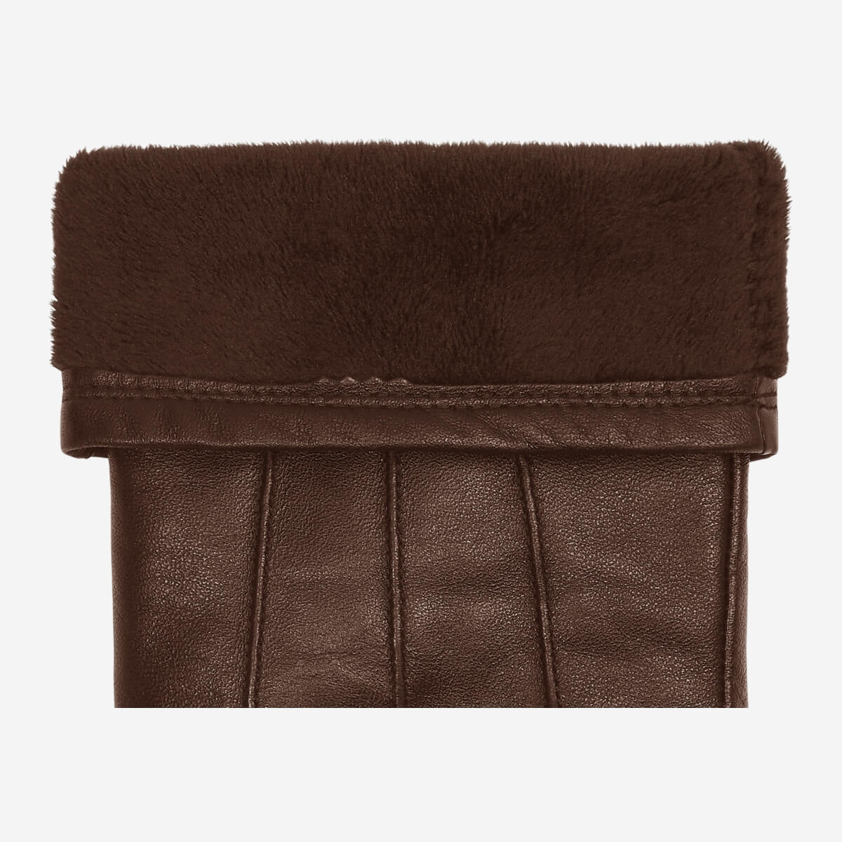 Lily (dark brown) - Sheepskin leather gloves with warm fleece lining & touchscreen feature - Image 4