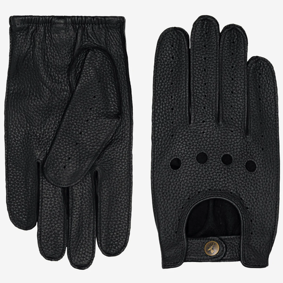 Marley (black) – Luxurious women's driving gloves made of American deerskin leather - Image 3