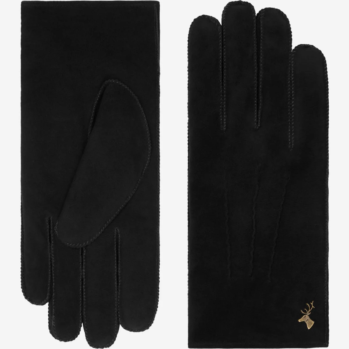 Matthew (black) - Suede goatskin leather gloves with luxurious sheep fur lining - Image 3