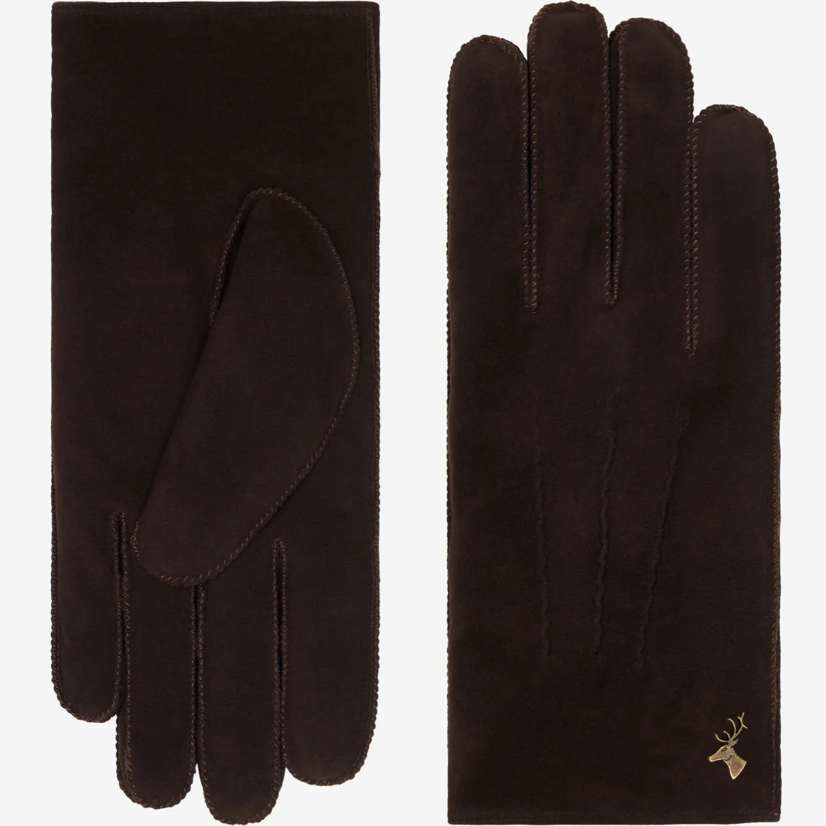 Matthew (brown) - Suede goatskin leather gloves with luxurious sheep fur lining - Image 3