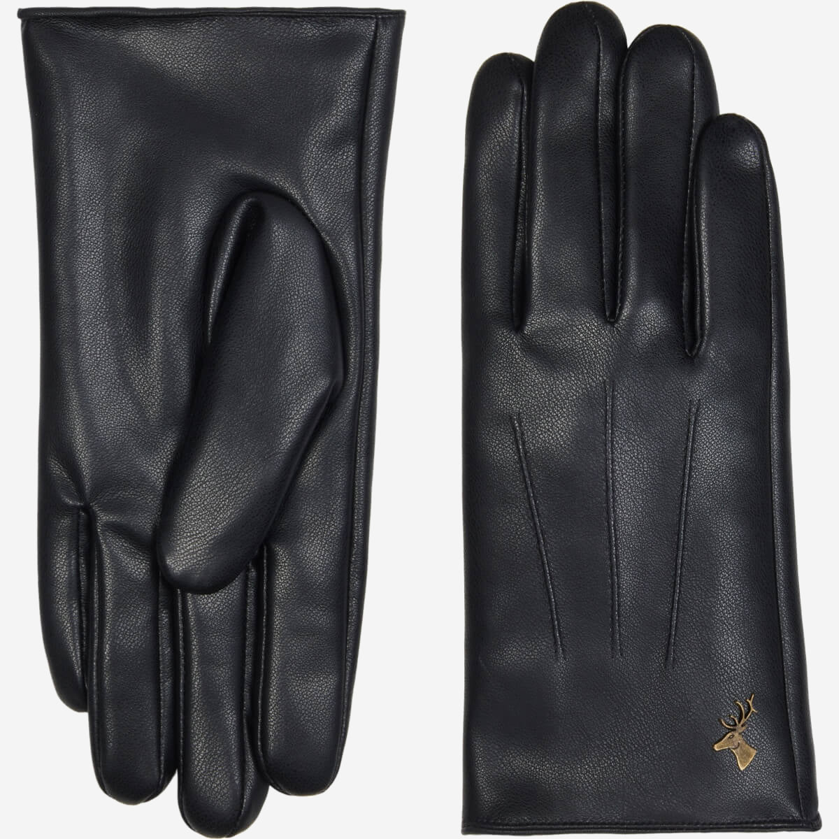 Musk (black) - Vegan leather gloves with fleece lining & touchscreen feature - Image 3