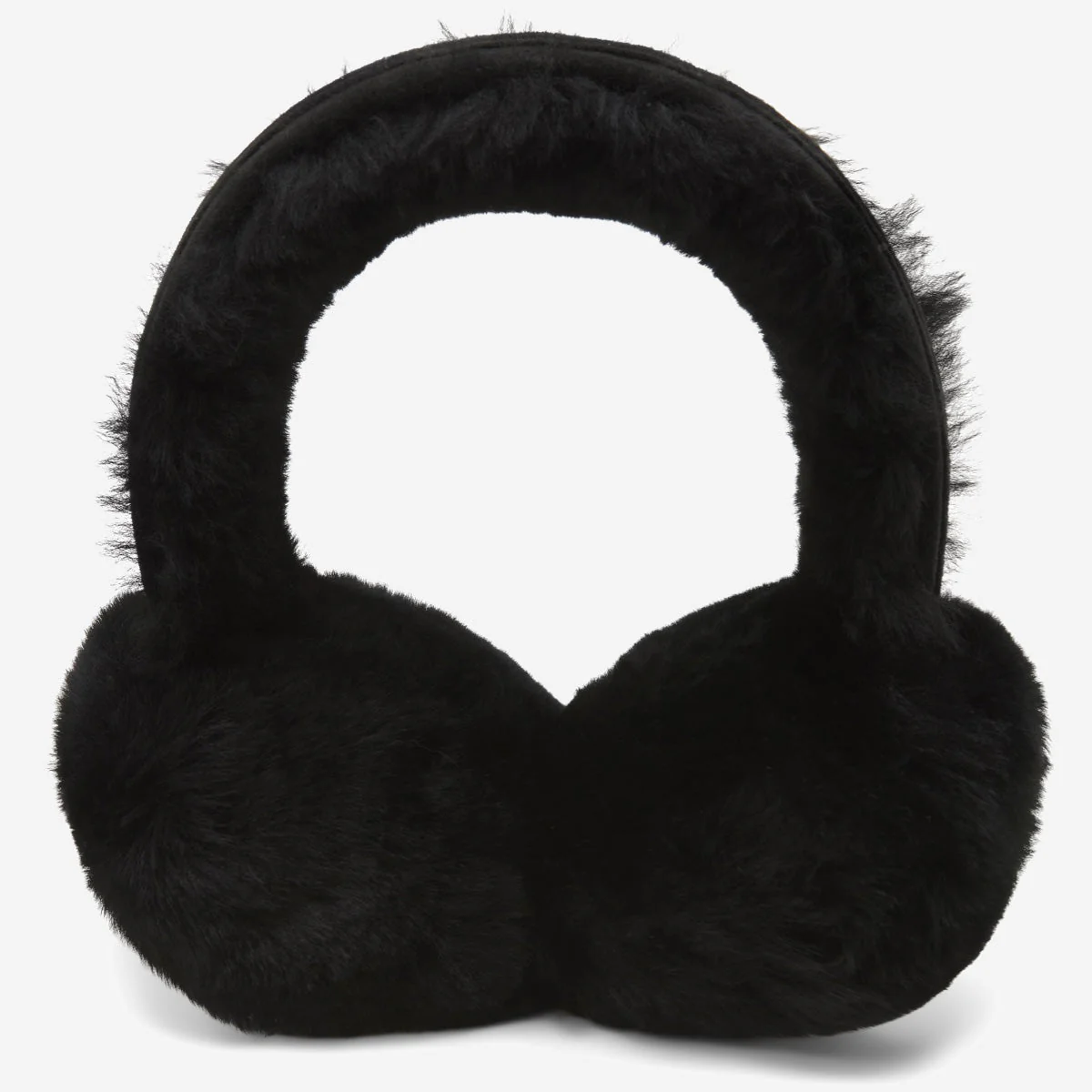 Nathaly (black) – Warm and stylish earmuffs from natural sheepskin and suede - Image 3