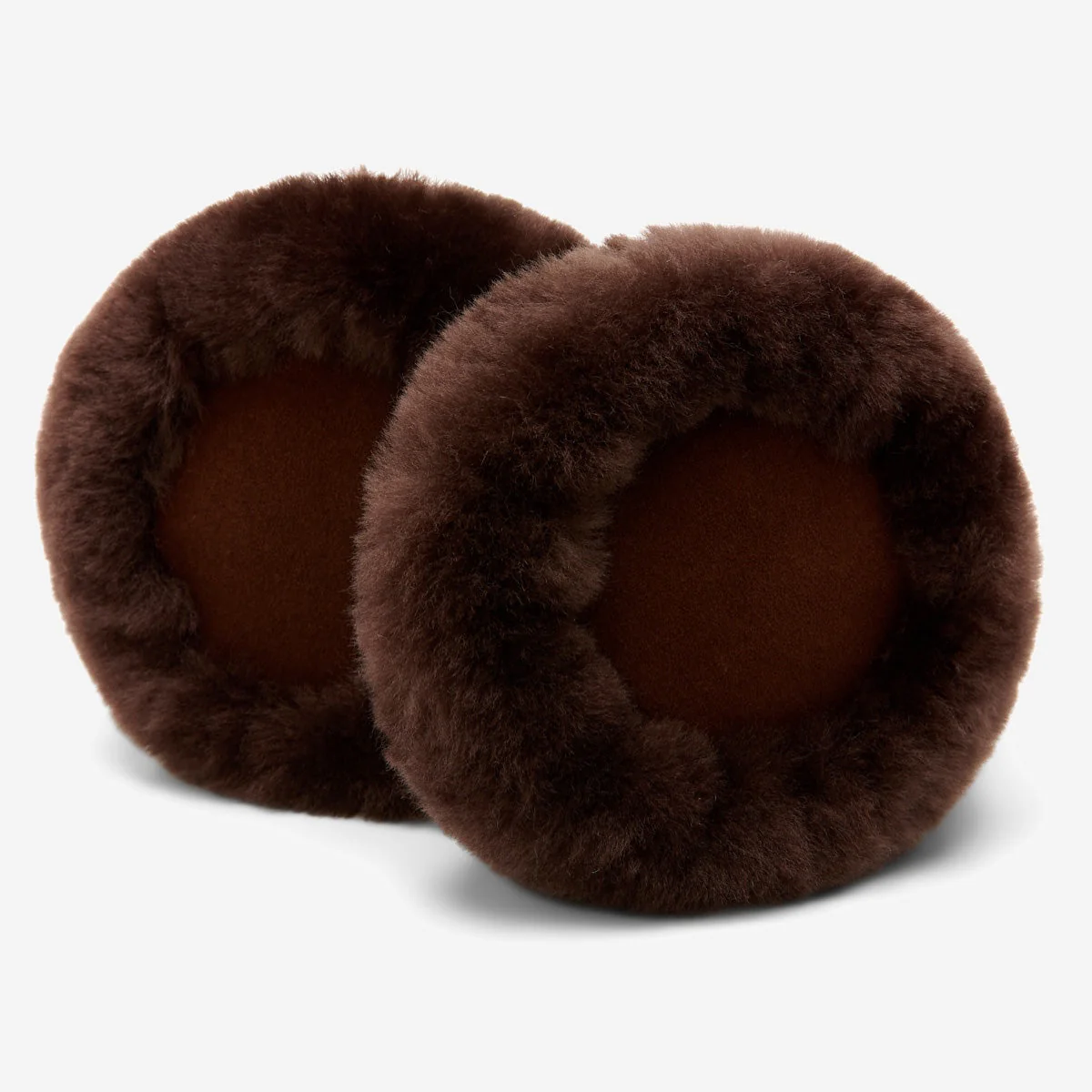 Nathaly (brown) – Warm and stylish earmuffs from natural sheepskin and suede - Image 4