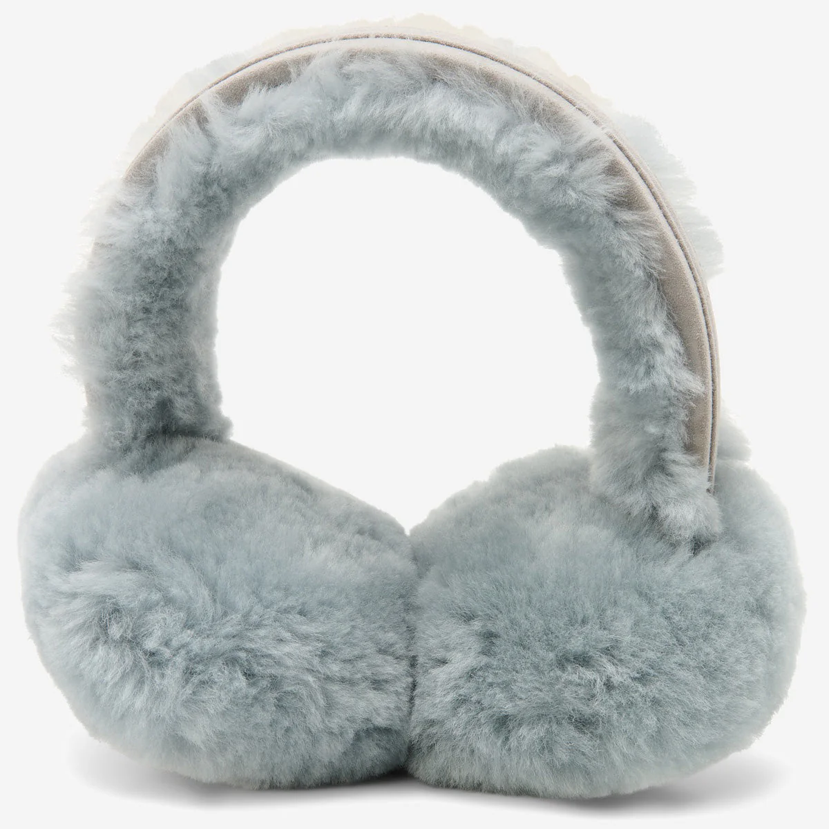 Nathaly (grey) – Warm and stylish earmuffs from natural sheepskin and suede - Image 3
