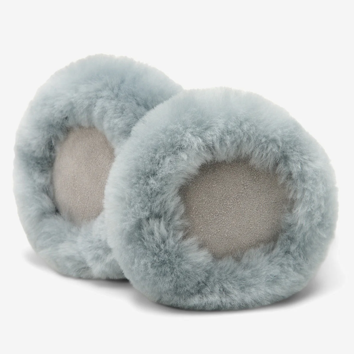 Nathaly (grey) – Warm and stylish earmuffs from natural sheepskin and suede - Image 4