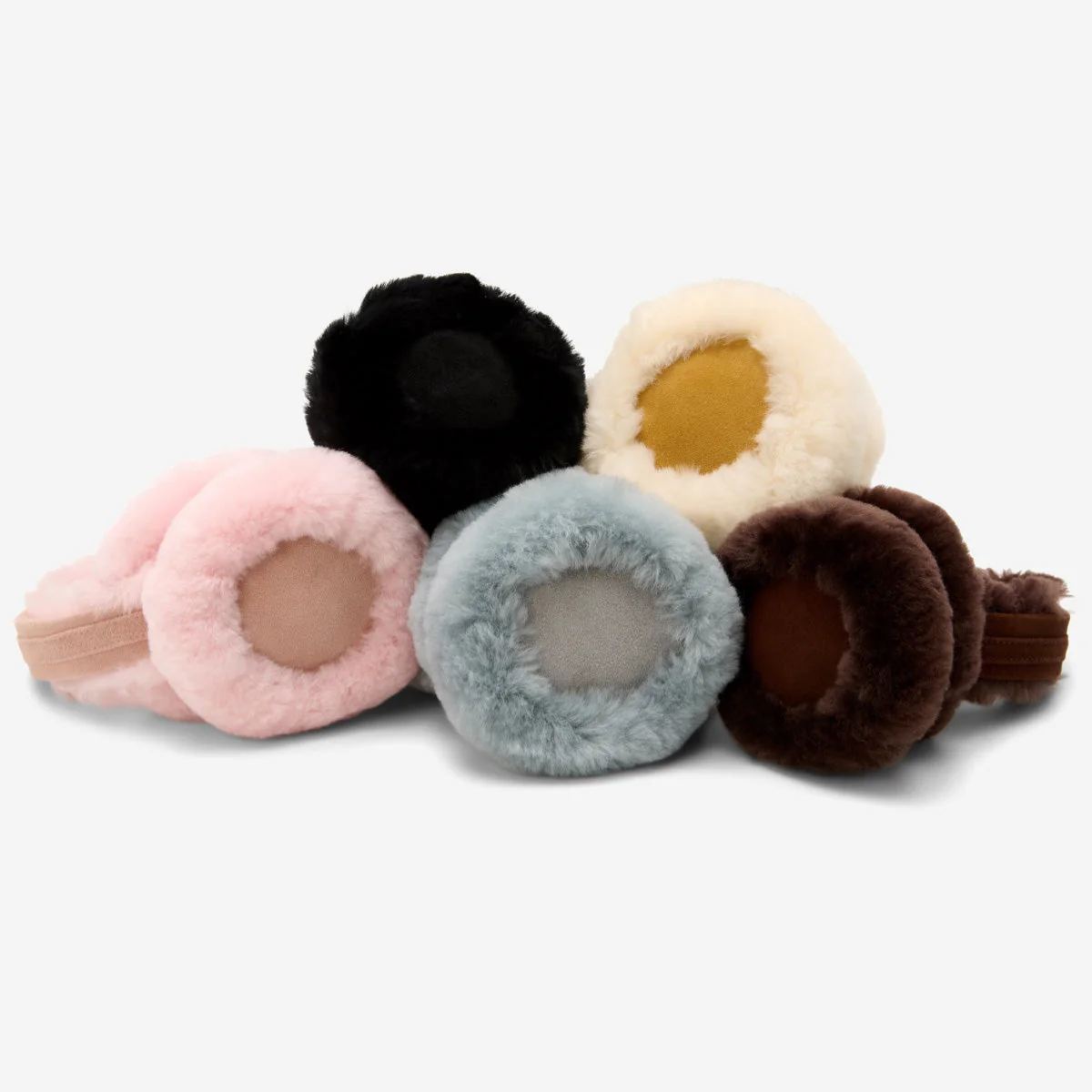 Nathaly (grey) – Warm and stylish earmuffs from natural sheepskin and suede - Image 7