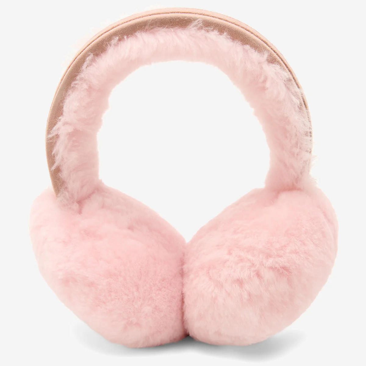 Nathaly (pink) – Warm and stylish earmuffs from natural sheepskin and suede - Image 3