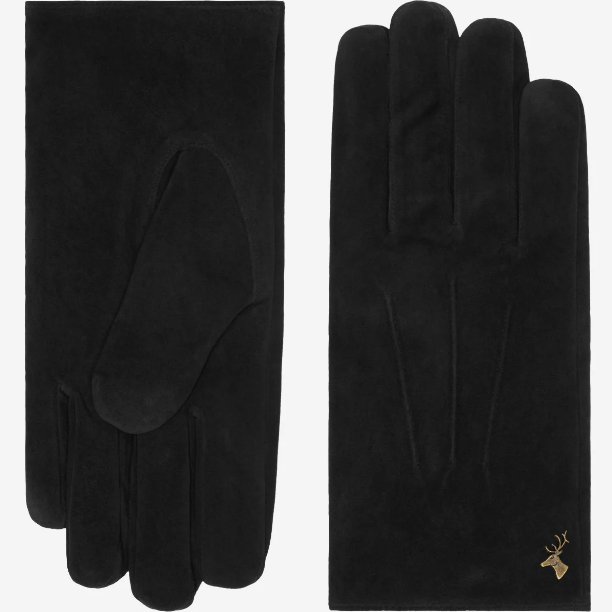 Rex (black) - Suede goatskin leather gloves with luxurious wool/cashmere lining - Image 3