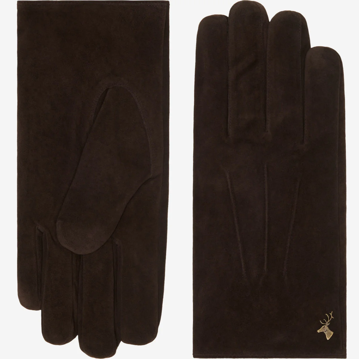 Rex (brown) - Suede goatskin leather gloves with luxurious wool/cashmere lining - Image 3