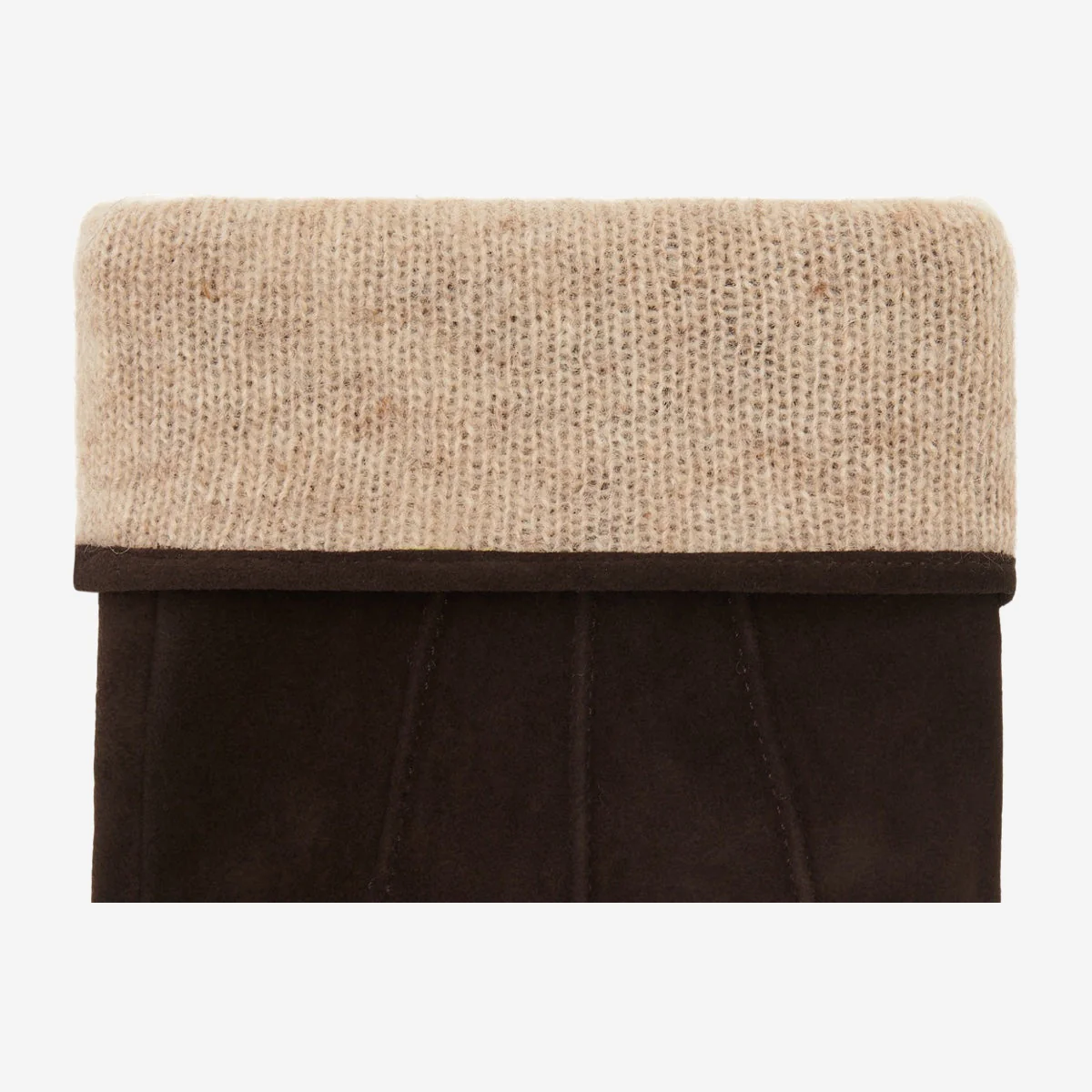Rex (brown) - Suede goatskin leather gloves with luxurious wool/cashmere lining - Image 4