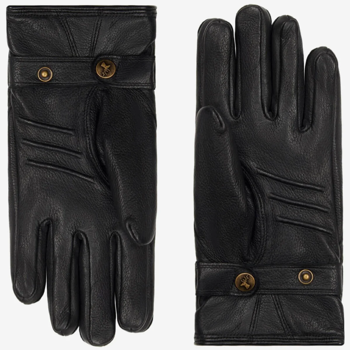 Rogan (black) - Robust men's deerskin gloves with warm PrimaLoft® lining - Image 4