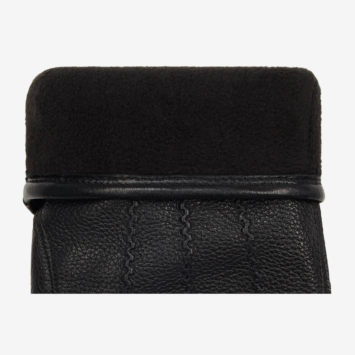 Rogan (black) - Robust men's deerskin gloves with warm PrimaLoft® lining - Image 6